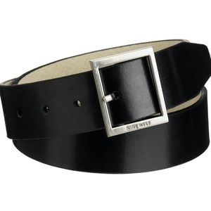 Nine West Black Faux-Leather Contour Belt, size L